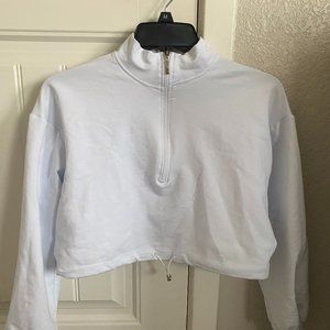 Nasty Gal Cropped White Sweatshirt